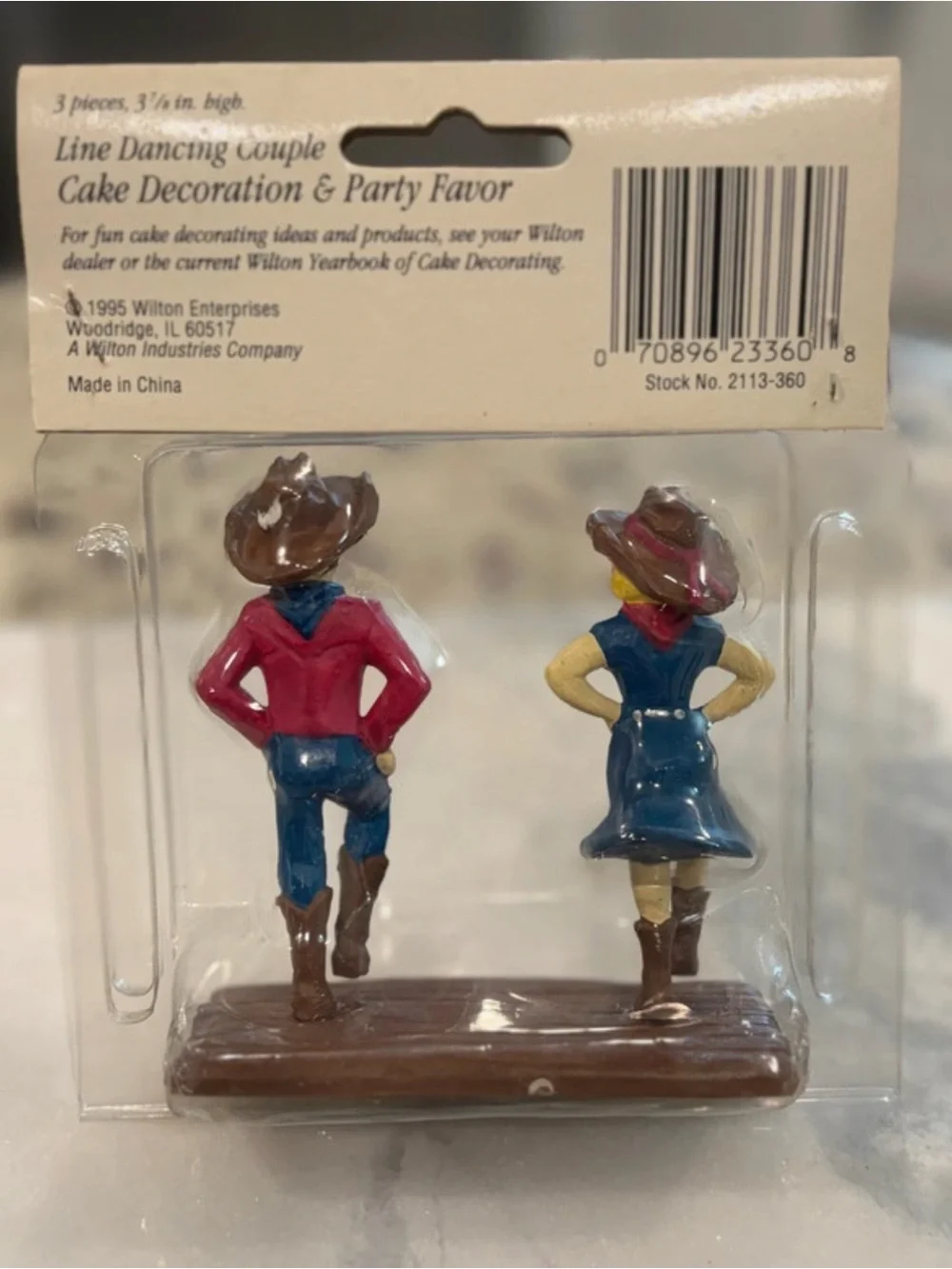 Vtg 95 Wilton Country Western Line Dancing Couple cake topper Stock No. 2113-360